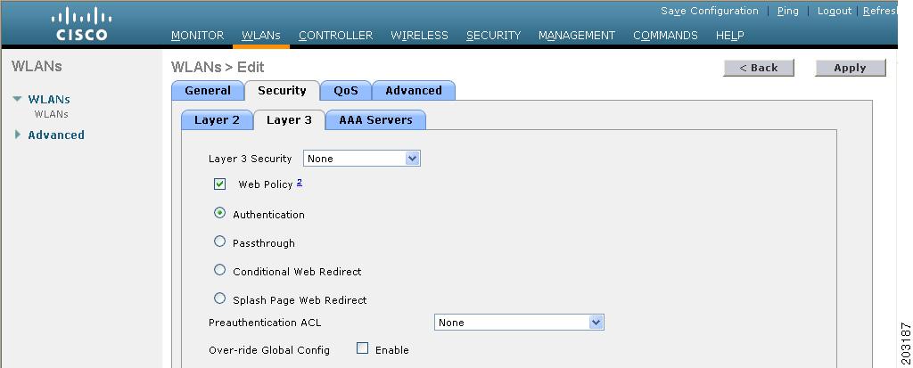 Configuring WLANs Chapter 6 Using the GUI to Configure Web Redirect Using the controller GUI, follow these steps to configure conditional or splash page web redirect.