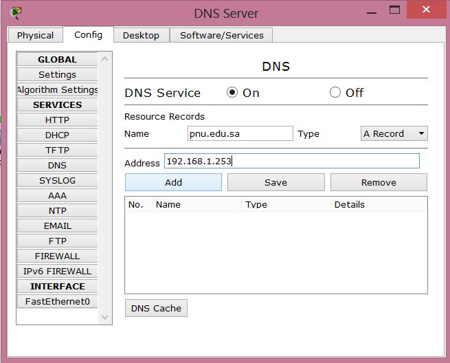 2 1 Step 2 ( Configuring DNS server ) 17 Click on the DNS Server config tab choose DNS 3. Turn on the DNS 4.