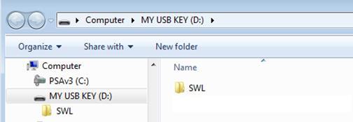 b) Within the folder location on your computer where the ZIP files are saved, delete any existing SWL file extracted within this folder from the previous software update as you cannot have two SWL