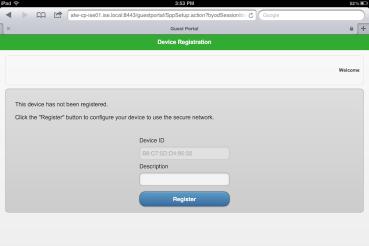 BYOD-Secure User registers device Downloads Certificate Downloads
