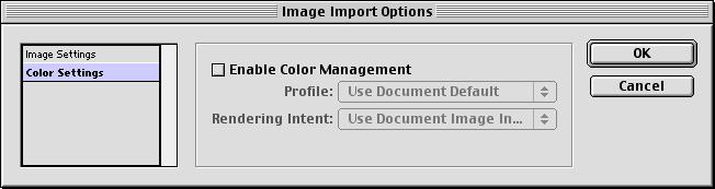 MANAGING COLOR IN PAGE LAYOUT APPLICATIONS 46 Importing images All RGB images placed in a document, except for RGB TIFF images, are affected by your RGB Source and Rendering Style settings.