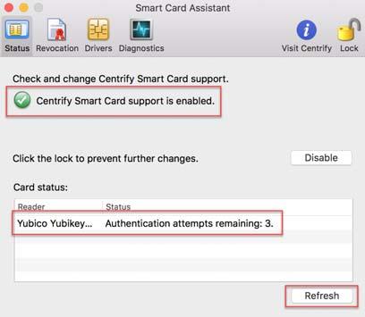 10. With your YubiKey inserted click on Refresh. Your YubiKey should now be listed 11.