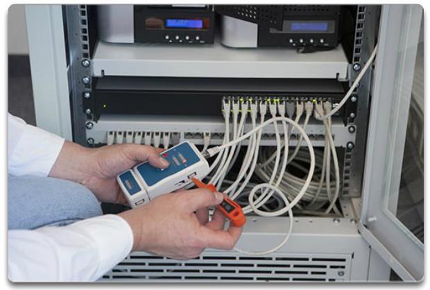 4.2.2.5 Testing UTP Cables After installation, a UTP cable tester, like the one shown in the figure, should