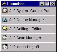 Access Océ Matrix Logic Océ Matrix Logic can be accessed from the Launcher window on the Océ Power Logic Controller