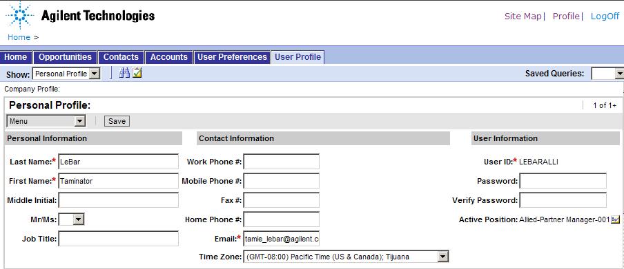 7 Registration user profile Update personal and contact information, and change your password. 7.