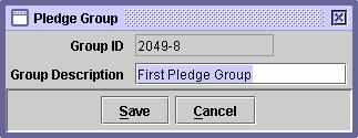4.2.2 Update Mode Both saved and posted Pledge Group records can be updated if required.