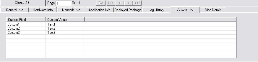 Figure 14 Log History tab The Custom Info tab displays all custom information (such as,
