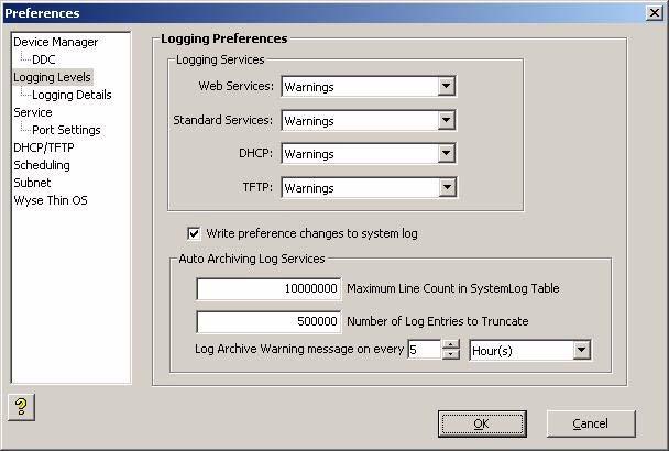 90 Chapter 7 Figure 92 Logging Preferences Use the following guidelines: Logging Services area - Select the logging level for each of the communication protocols.
