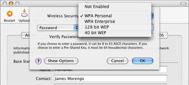 Password-Protecting Your Network To password-protect your network, you can choose from a number of wireless security options.