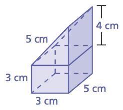 made up of a rectangular prism and triangular