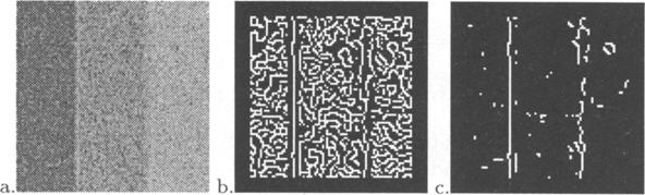 pixels, the variance of noise is 255. b) Edges obtained using Canny's detector with a = 1.5. c) Cleaned edges, the threshold used is 15. Fig. 2. (a) Indoor image (256 256 pixels and 256 grey levels).