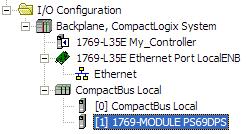 Start Here PS69-DPS CompactLogix or MicroLogix Platform Now the PS69-DPS module will be visible at the I/O Configuration section 1.8.3 Import the Ladder Rung 1 Open your application in RSLogix 5000.