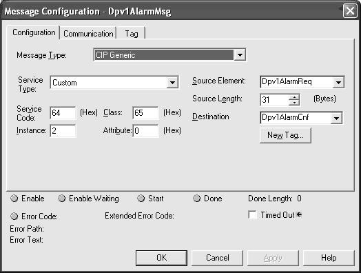 PS69-DPS CompactLogix or MicroLogix Platform Reference Step2: Insert the "MSG" instruction From the language element tool bar in RSLogix select the Input/Output tab and click on the "MSG" button.