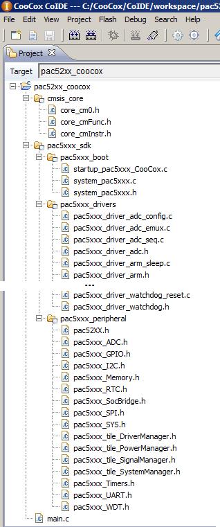Repeat this process for the pac5xxx_drivers and pac5xxx_peripheral subgroups by adding the files from the