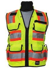 snaps to allow vest to close `Features a 3 inch (76.2 mm) wide reflective tape with 2 inch (50.