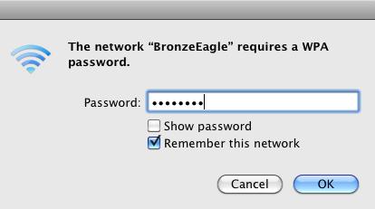 The name of the Linksys E-Series network, BronzeEagle in this example, is shown selected.