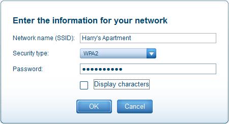 Type your network s password, then click OK.