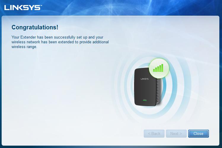Linksys Wireless-N Range Extender 7. Move the extender to its primary location, then click Next.