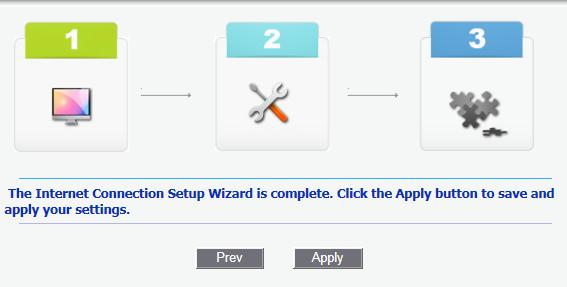 (4)The Internet Connection Setup Wizard is complete.