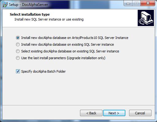Once you accept the EULA terms you will see the screen asking to select the type of installation.