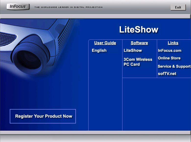 6 InFocus LiteShow Quick Start Guide Step 3: Install the LiteShow Manager for Windows Mac users, see page 9 for installation information.