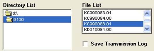 The File List box will show the contents of the currently selected directory on the drive. Here is an example: 8.