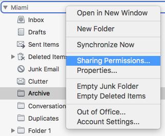 Right click on the Mailbox name and select Sharing Permissions from the menu