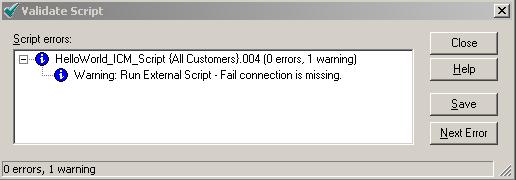 We use only the standard error message generated automatically by the system.