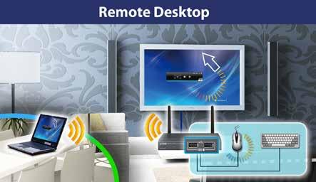 Remote Desktop Plug standard USB keyboard or mouse into the USB port on the front panel of the to enable you to control your PC remotely.