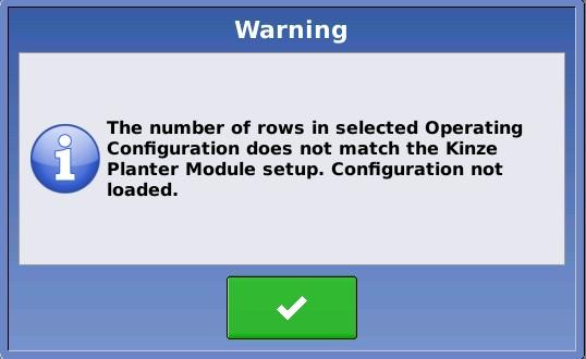 Q: There's an error - the number of rows in the configuration does not match PMM setup; why can't I load the configuration?