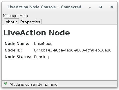 Step 7 Type /opt/liveactionnode/5.2.1/lanodemanagementconsole to start the LiveNX Node Console. Figure 7: Node Management Console Startup Step 8 On the Node Console, go to the Manage > Start Service.