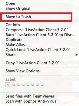 Upgrading the LiveNX Client for Mac Step 1 Uninstall the Client by going into Finder.