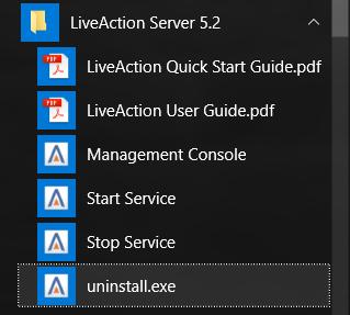 Upgrading the LiveNX Server for Windows Step 1 Uninstall the Server by using the Start > All Programs > LiveAction Server 5.