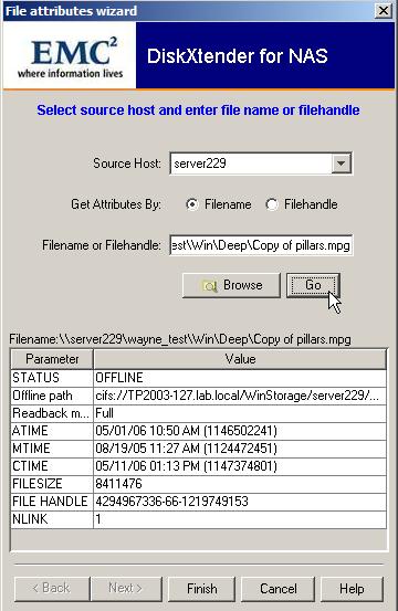 Using the DX-NAS GUI The GUI queries the source system and displays the information, as shown in Figure 17 on page 38 and Figure 18 on page