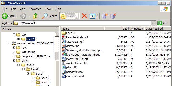 Using the DX-NAS GUI In Figure 19 on page 40 files that contain the icon overlay and the O attribute, indicate that only the stub file remains on the CIFS share.