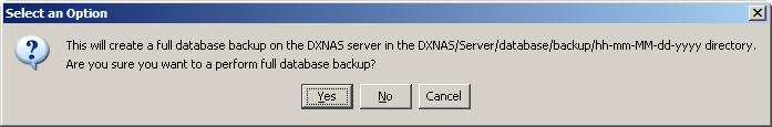 Backing Up and Restoring DX-NAS Backing up the DX-NAS database DX-NAS keeps its objects (sources, destinations, policies) and list of migrated files in the DX-NAS database.