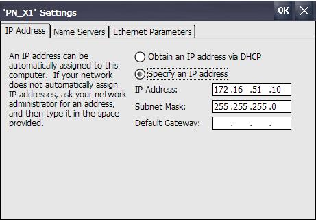 5 Configuration and settings of the HMI operator panel 5.1 Setting the IP address at the panel 6. Enter the IP address.