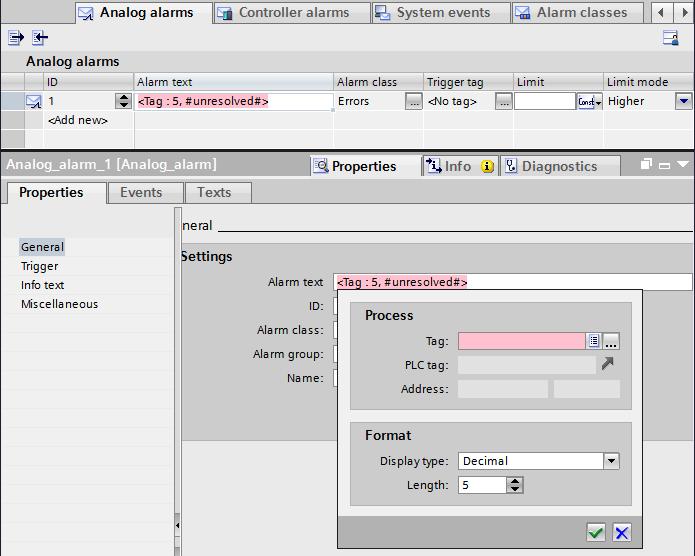 5. Adding dynamic parameters (tags) Select the existing warning number tag you have created in chapter 5.3.
