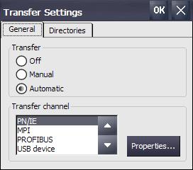 There, under Transfer, you can configure the connection type and its settings. Table 5-1 1. Start the TP900 Comfort by switching on the power supply. 2.