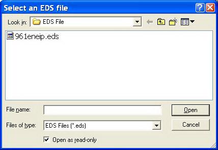 to locate the stored EDS file in the local hard drive 4.