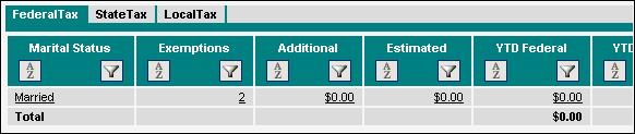 Your Profile Tax Status The Employee Tax status screen will allow you to manage your tax information for Federal, State and City/Local taxes.