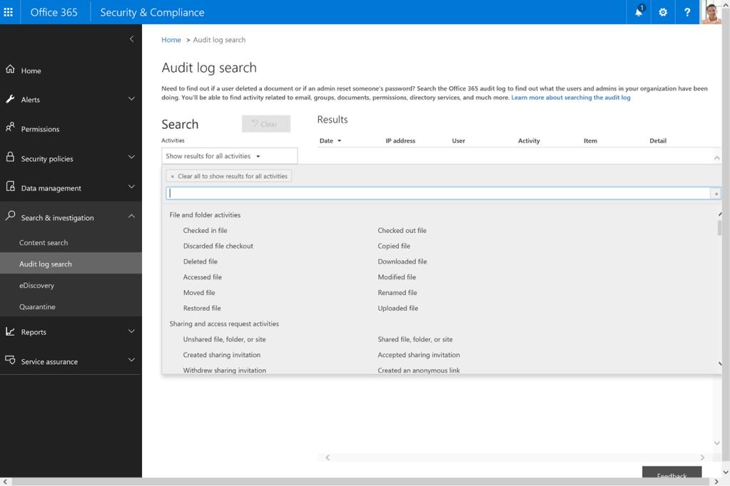 HYBRID AUDITING (PREVIEW) SharePoint 2016 on-premises user activity logs can be uploaded to