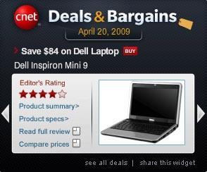 We offer the following widgets (available at http://www.cnet.
