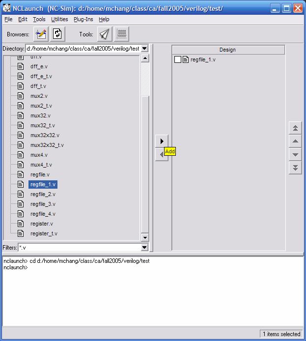 panel. 6) Now, on the right, select the file you want to simulate.