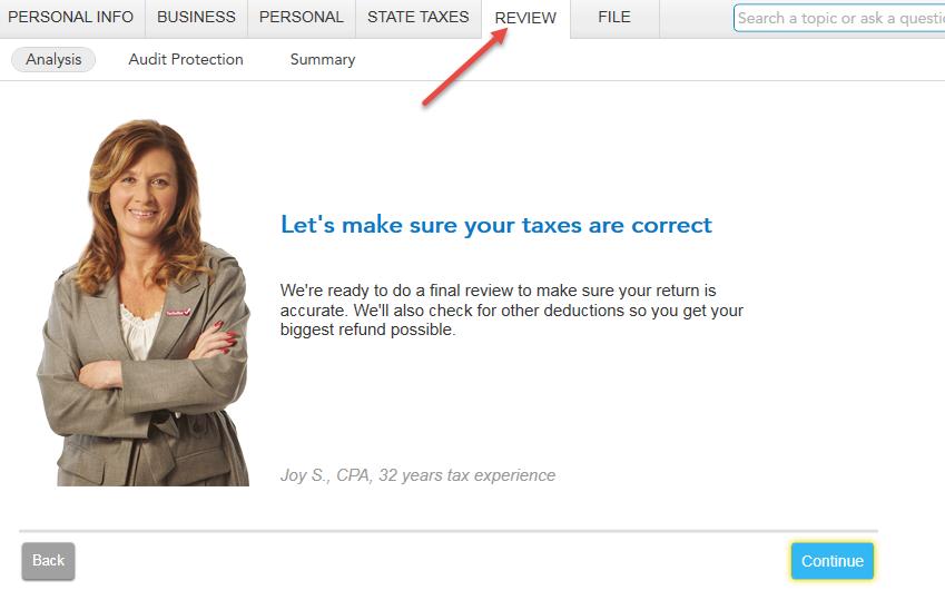 24.) On the Let s make sure your taxes are correct screen,