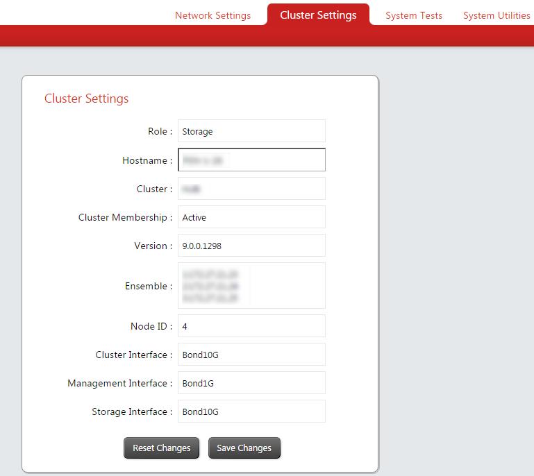 Cluster Node Cluster Settings Details The following table identifies the cluster settings fields.