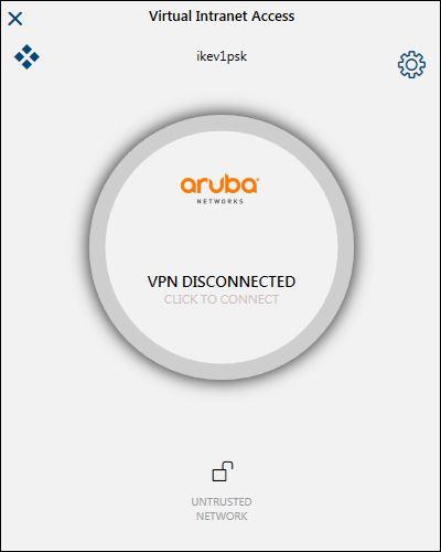 Figure 11 VIA Disconnected Click the VPN connection status ring to connect or