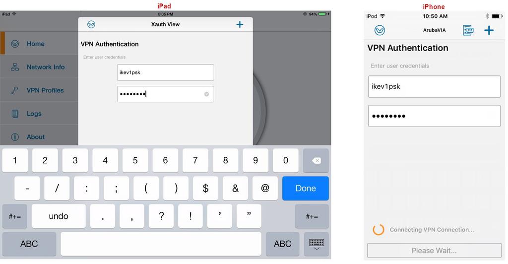 Non-Certificate-Based Authentication with Extended Authentication (XAUTH) To establish a VPN connection using XAUTH: 1. Click the VPN connection status ring on the VIA home screen.