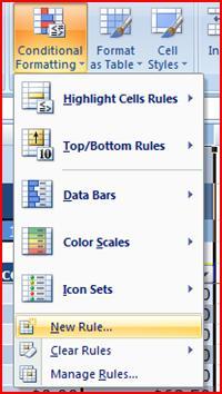 APPLY CONDITIONAL FORMATTING WITH A RULE Select cell range