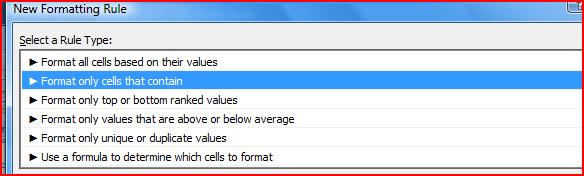 CONDITIONAL FORMATTING WITH A RULE cont.
